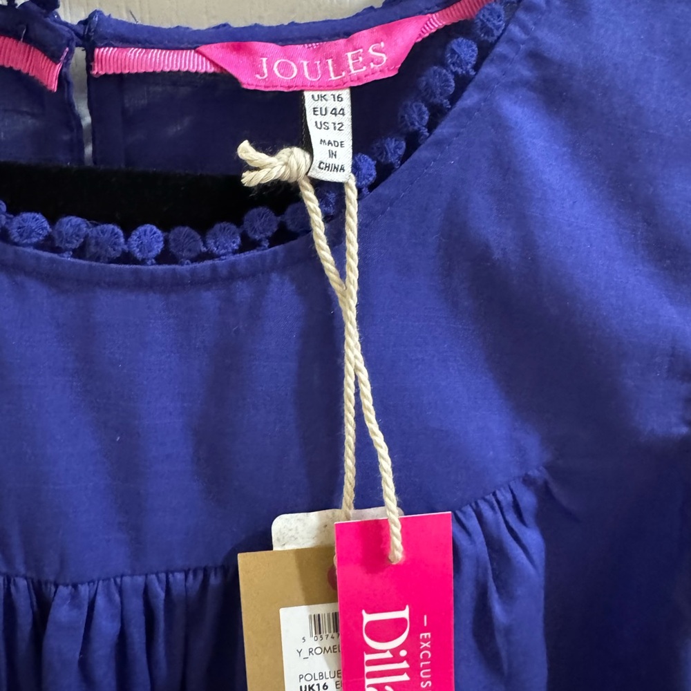 Joules Royal Blue Sleeveless Blouse - Picture 2 of 2